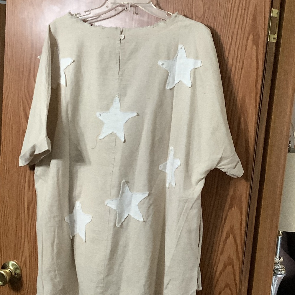 Beige Wide-Leg Pants and top with Distressed Detail a set - Picture 9 of 9